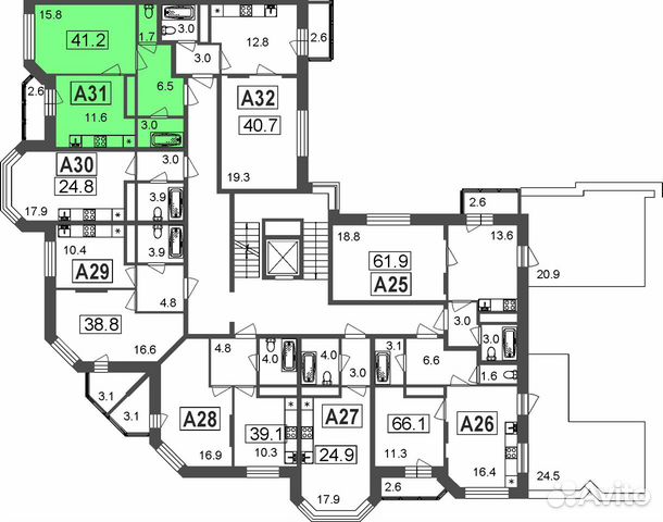 1-к квартира, 38.6 м², 6/7 эт. 1-к квартира, 38.6 м², 6/7 эт.