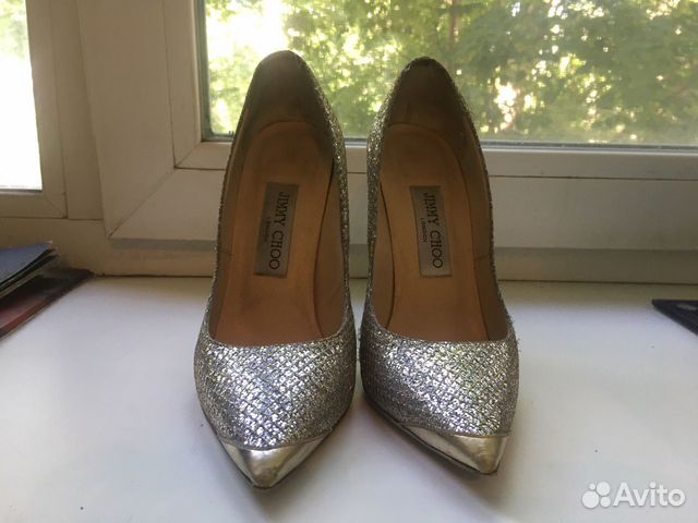 Серебристые туфли Jimmy Choo 37,5 обмен