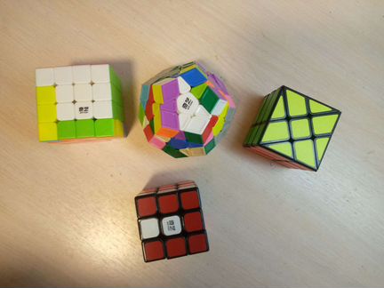 Головоломки кубик Рубика 3x3, 4x4, Мегаминкс, фише