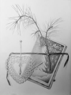 Картина черно-белая. Новогоднее настроение