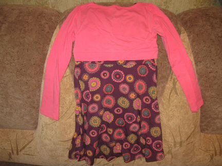 Платье с длинным рукавом трикотажное для девочки