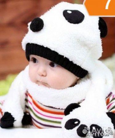 Шапочка + Шарф, комплект от 1 до 6 лет