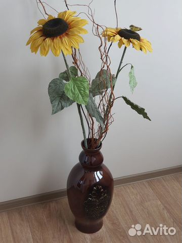 Ваза напольная с цветами