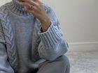 Шерстяной свитер с комаси, цвет серый, размер oneS