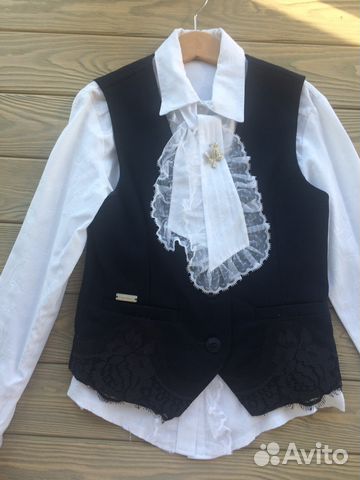 Рубашка и жилетка для школы р.134-140
