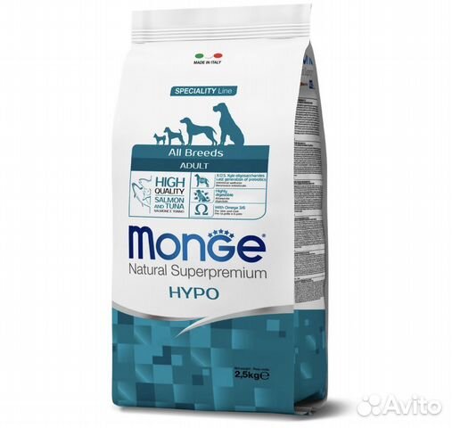 Корм для собак Monge Hypo из лосося и тунца 2,5 кг