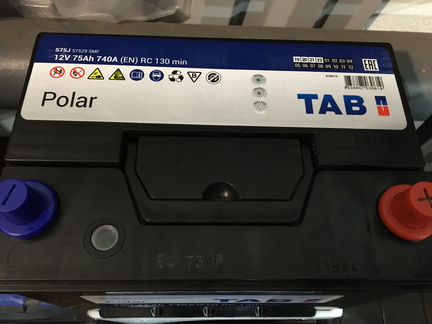 Новые аккумуляторы 75А Tab Polar Jis Азиатский тип