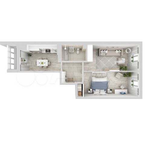 2-к. квартира, 58,5 м², 6/15 эт.