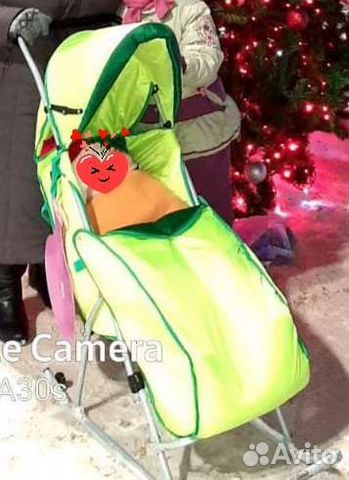 Детские санки коляска с колесами