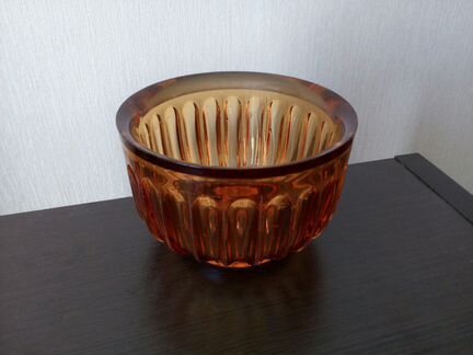 Конфетница вазочка из цветного стекла СССР