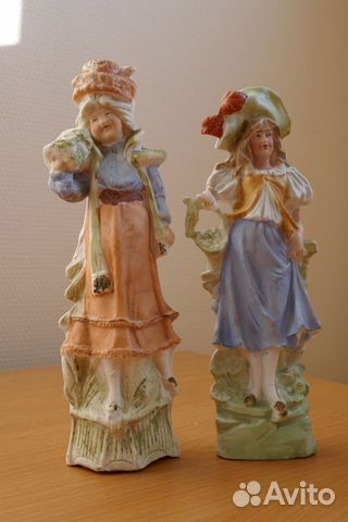 Фарфоровые статуэтки Дамы. 25 см. Европа. Бисквит