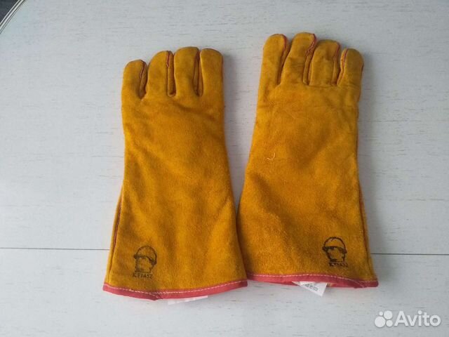 Перчатки-краги спилковые утеплённые