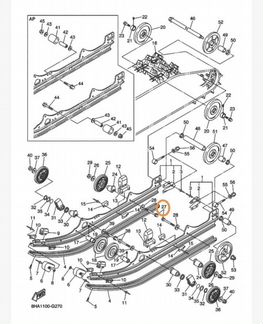 Оригинальный болт крепления ролика Yamaha Nytro