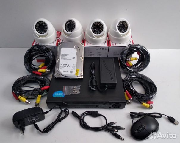 Полный комплект видеонаблюдения на 4 камер 2мП