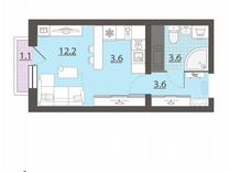 Квартира-студия, 23,3 м², 17/25 эт.