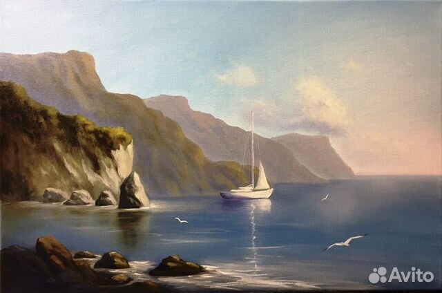 Картина море Южный берег