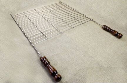 Решётка гриль на мангал из нерж, стали с дер, руч