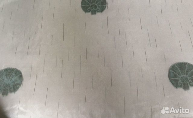 Ткань тюль фисташкового цвета с декоративными фраг