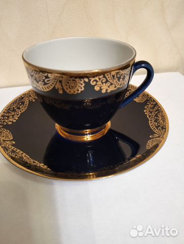 Кофейные чашки и блюдца лфз кобальт СССР