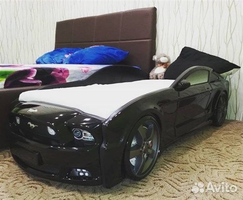 Детская кровать Мустанг 3д черная