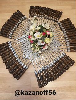 Шампура из нержавейки с деревянной ручкой