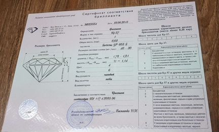 Сертифицированный бриллиант