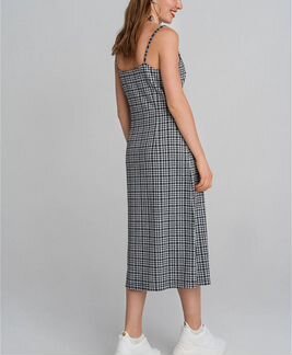 Платье длинное клетка теплое зимнее сарафан