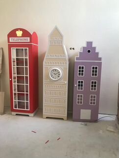 Шкафы домики в детскую. Стенка из шкафов Ш-15