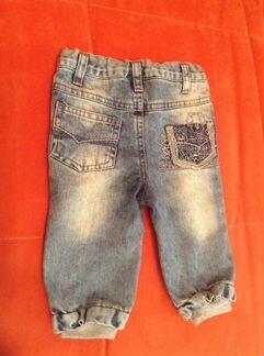 Утепленные джинсы и кофточка на мальчика 3-6 мес