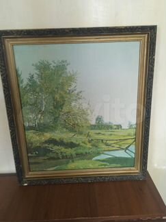 Картина пейзаж с рекой Каменев