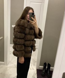 Шуба из песца под соболь