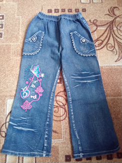 Джинсы на девочку, ростовка разная
