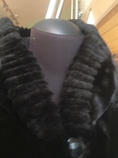 Шуба австралийский мутон, чёрная, 46-48 размер, ла