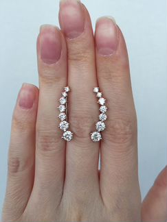 Серебряные серьги (925) с фианитами