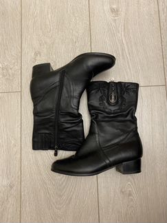 Сапоги кожаные женские осенние