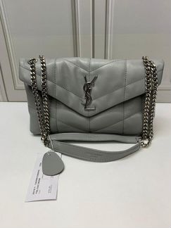 Новая женская сумка через плечо Saint Laurent сера