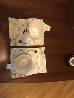 Десертная пара блюдце+чашка фарфор в коробке
