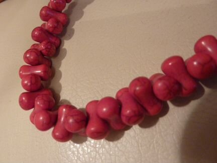 Бусы из натурального красного коралла косточки