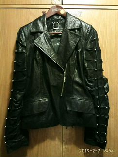 Шикарная новая фирменная кожанная куртка косуха