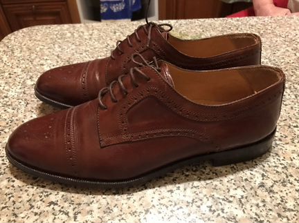 Бордовые мужские броги ботинки