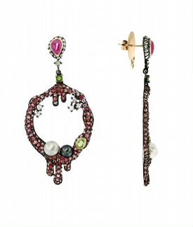 Серебряные серьги с драгоценными камнями Wikstrem