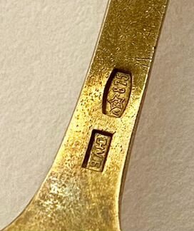 Набор чайных ложек серебро 875 Эмаль