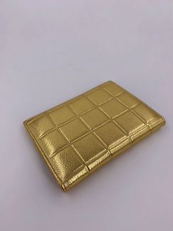 Новая обложка на паспорт из кожи золотая Chanel