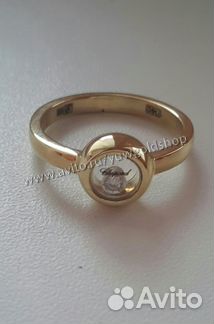 Новое золотое кольцо Chopard 5 гр. с брилл