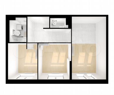 2-к квартира, 56.7 м², 6/33 эт.