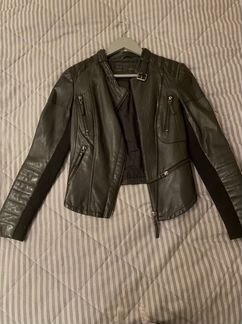 Куртка Zara Basic натуральная кожа xs