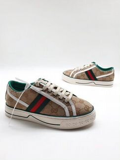 Кеды gucci Гуччи тканевые GG