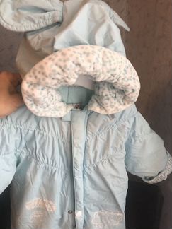 Комбинезон голубой зимний с ушками