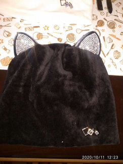 Шапка кошка зима