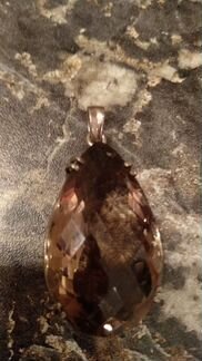 Кулон Дымчатый топаз в серебре